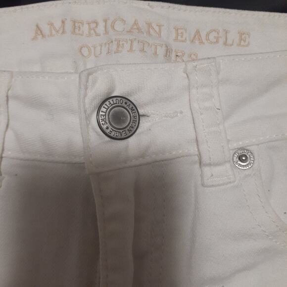 American Eagle Shortie Women's White Size 0 Stretch Denim Shorts - Picture 4 of 7
